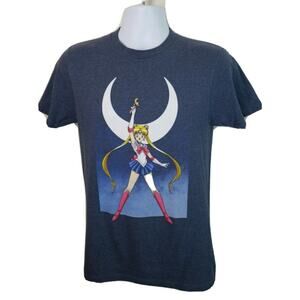 Official Sailor Moon Anime Cartoon Soft Gray Tshirt Size Small